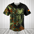 Customize Germany Wing Skull Camouflage Baseball Jersey Shirt