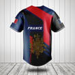 Customize France Coat Of Arms Sport Baseball Jersey Shirt
