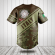 Customize Italy Coat Of Arms Camouflage 3D Baseball Jersey Shirt