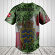Customize Denmark Flag And Coat Of Arms Camo Baseball Jersey Shirt