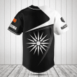 Customize Macedonia Vergina Sun Black And White Skull Baseball Jersey Shirt