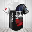 Customize France Skull Flag 3D Black And White Baseball Jersey Shirt