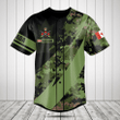 Customize Canadian Army Camo Fire Style Baseball Jersey Shirt