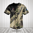 Customize French Army Camo Fire Style v2 Baseball Jersey Shirt