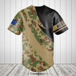 Customize Australian Army Camo Fire Style Baseball Jersey Shirt