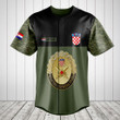Customize Croatia Army Black Symbol Baseball Jersey Shirt
