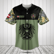 Customize Austria Black Coat Of Arms Camo Baseball Jersey Shirt