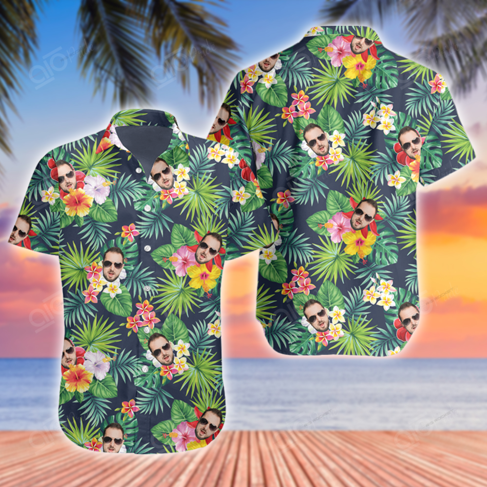 Customize Pink Frangipani Flower Tropical Leaf Hawaiian Shirt