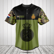 Customize Netherlands Army Black Symbol Camo Baseball Jersey Shirt