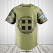 Customize Greece Black Coat Of Arms Camo Baseball Jersey Shirt