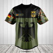 Customize Germany Black Coat of Arms Baseball Jersey Shirt