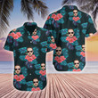 Customize Hibiscus Tropic Leaf Blue Hawaiian Shirt