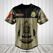 Customize Romanian Army Black Symbol Camo Baseball Jersey Shirt