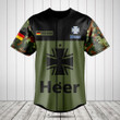 Customize German Army Black Symbol Baseball Jersey Shirt