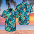 Customize Blue Leaf Hawaiian Shirt