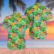 Customize Green And Blue Pineapple Hawaiian Shirt