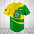Brazil Flag Fire Style Baseball Jersey Shirt