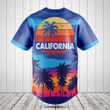 California Coconut Tree Blue Baseball Jersey Shirt