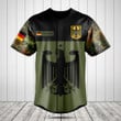 Customize Deutschland Black Eagle Camo Baseball Jersey Shirt