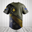Customize Bosnia Lily Round Style Grunge Flag Baseball Jersey Shirt