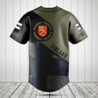 Customize Finland Round Style Grunge Flag Baseball Jersey Shirt