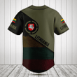 Customize Lithuania Round Style Grunge Flag Baseball Jersey Shirt