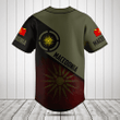 Customize Macedonia Round Style Grunge Flag Baseball Jersey Shirt
