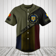 Customize Romania Round Style Grunge Flag Baseball Jersey Shirt