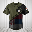 Customize Serbia Round Style Grunge Flag Baseball Jersey Shirt