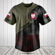 Customize Poland Round Style Grunge Flag Baseball Jersey Shirt