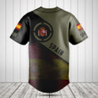 Customize Spain Round Style Grunge Flag Baseball Jersey Shirt