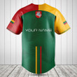 Customize Lithuania Flag Palm Leaf Baseball Jersey Shirt