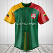 Customize Lithuania Flag Palm Leaf Baseball Jersey Shirt