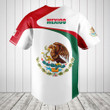 Customize Mexico Flag Wave Style Baseball Jersey Shirt