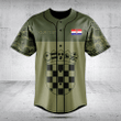 Customize Croatia Coat Of Arms Camouflage Style Baseball Jersey Shirt