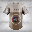 Customize Latvia Coat Of Arms Camouflage Style Baseball Jersey Shirt