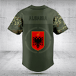 Customize Albania Coat Of Arms Camouflage Style Baseball Jersey Shirt