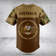 Customize Australia Coat Of Arms Camouflage Style Baseball Jersey Shirt