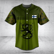 Customize Finland Coat Of Arms Camouflage Style Baseball Jersey Shirt