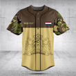 Customize Nederland Coat of Arms Camouflage Style Baseball Jersey Shirt
