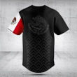 Mexico Coat Of Arms And Flag Black Pattern Baseball Jersey Shirt