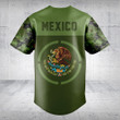 Customize Mexico Coat Of Arms Camouflage Style Baseball Jersey Shirt