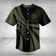 Customize Greece Coat Of Arms Green Black Baseball Jersey Shirt
