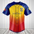Customize Romania Flag Gradient Sport Baseball Jersey Shirt