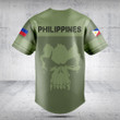 Customize Philippines Skull Green Baseball Jersey Shirt