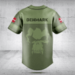 Customize Denmark Skull Green Baseball Jersey Shirt