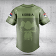 Customize Serbia Skull Green Baseball Jersey Shirt