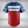 Customize Netherlands Flag - Red Baseball Jersey Shirt