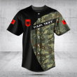 Customize Albania Black Camouflage Baseball Jersey Shirt
