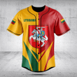 Customize Lithuania Coat Of Arms Flag Arrow Baseball Jersey Shirt